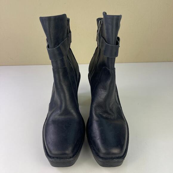 Born Women's Hailey Chunky Platform Leather Boots Size 9.5M Retro Y2K Square Toe - Picture 3 of 11